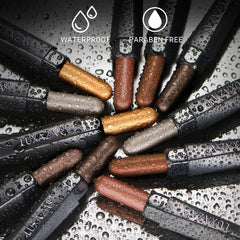 LUXAZA pencil applied on model creating soft daytime neutral eye