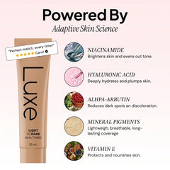 LUXE pump close-up highlighting precise dispensing and hygienic use