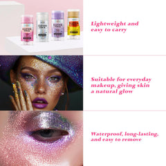 Luxfume glitter stroke on skin texture demonstrating smooth cream finish and blendable shimmer