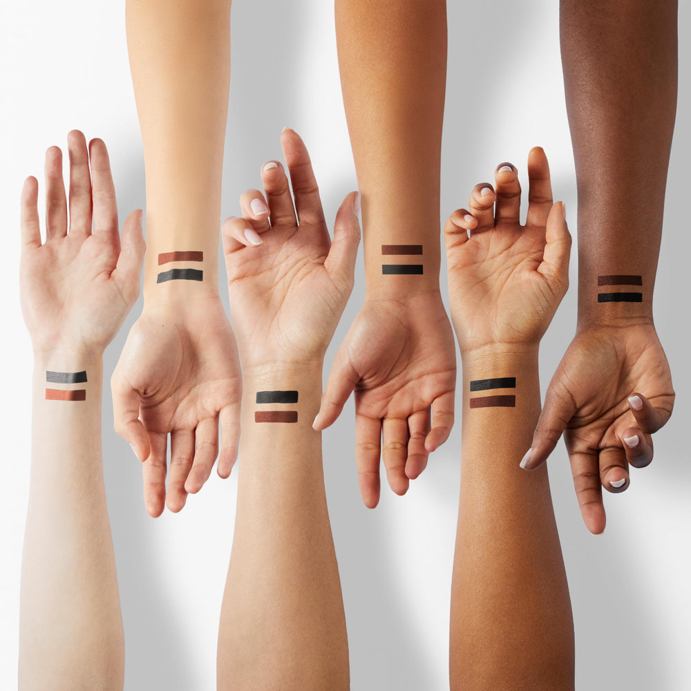 Luxillia brown liner stroke showing softer natural finish and versatility