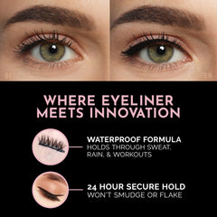 Luxillia winged eyeliner lifestyle image showing dramatic look and waterproof performance benefit