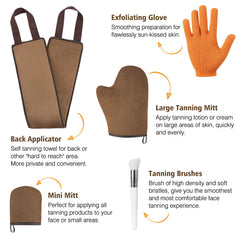 Luxspire exfoliating glove close-up texture to prep skin for smoother tan application