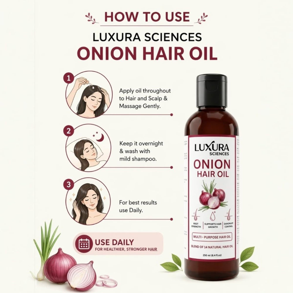 Luxura Sciences smoothing hair ends with oil to reduce frizz and add shine