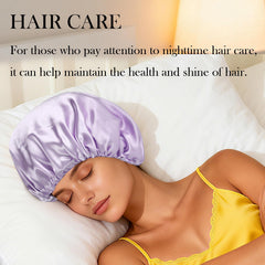 Luyfrsuu model sleeping wearing bonnet illustrating comfortable overnight protection