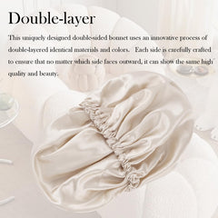 Luyfrsuu bonnet next to hand showing 13-inch size and room for volume