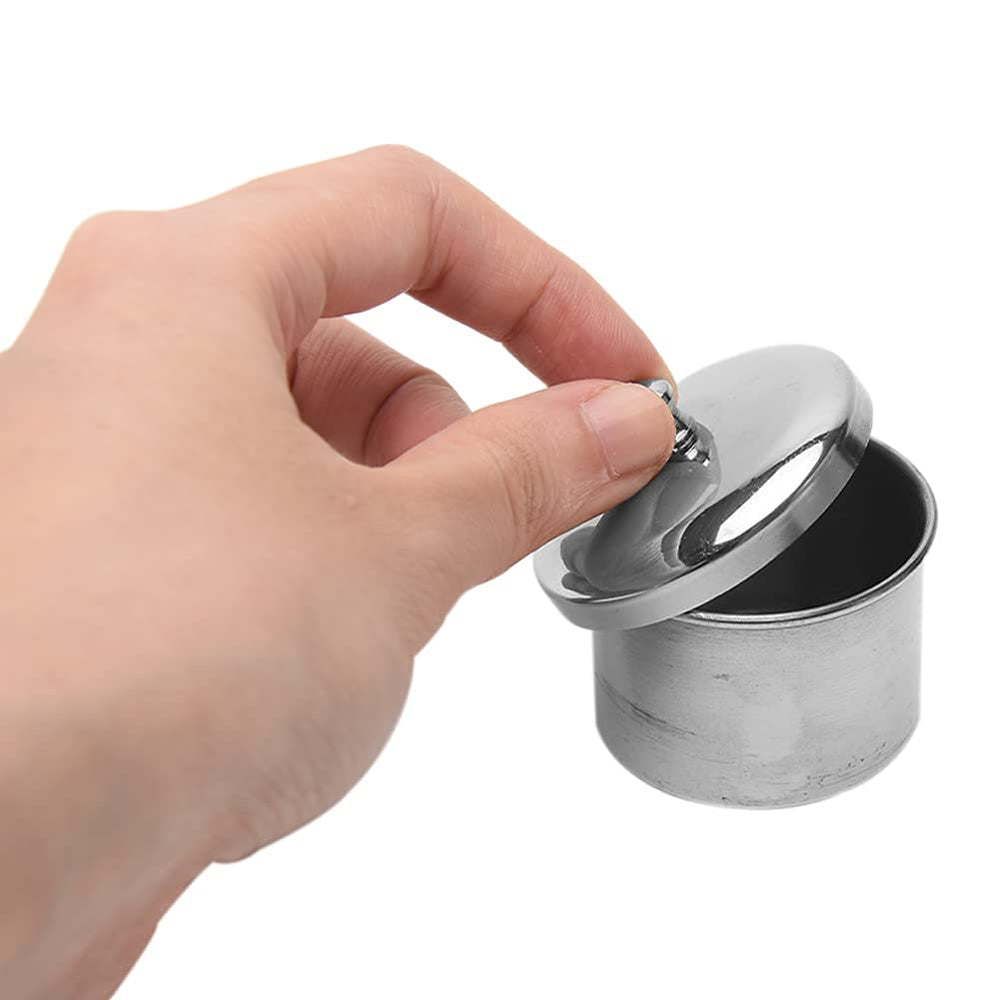 LVOERTUIG cups next to ruler illustrating compact professional sizing