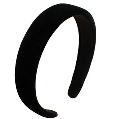 Lvyeer front view black velvet headband shows sleek shape and keeps hair tidy