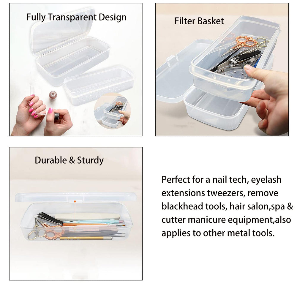 LXIANGN sterilizer box next to ruler showing compact 8.85 by 4.9 inch size