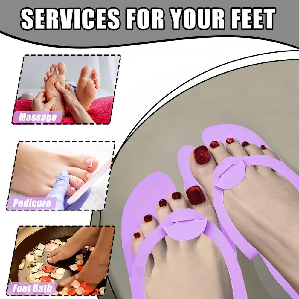 LYARCHTE slippers in salon use on client feet offering hygienic protection while polish dries