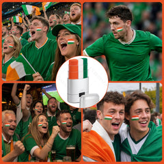 LYBHDAFA application on cheek demonstrating quick game-day face paint benefit