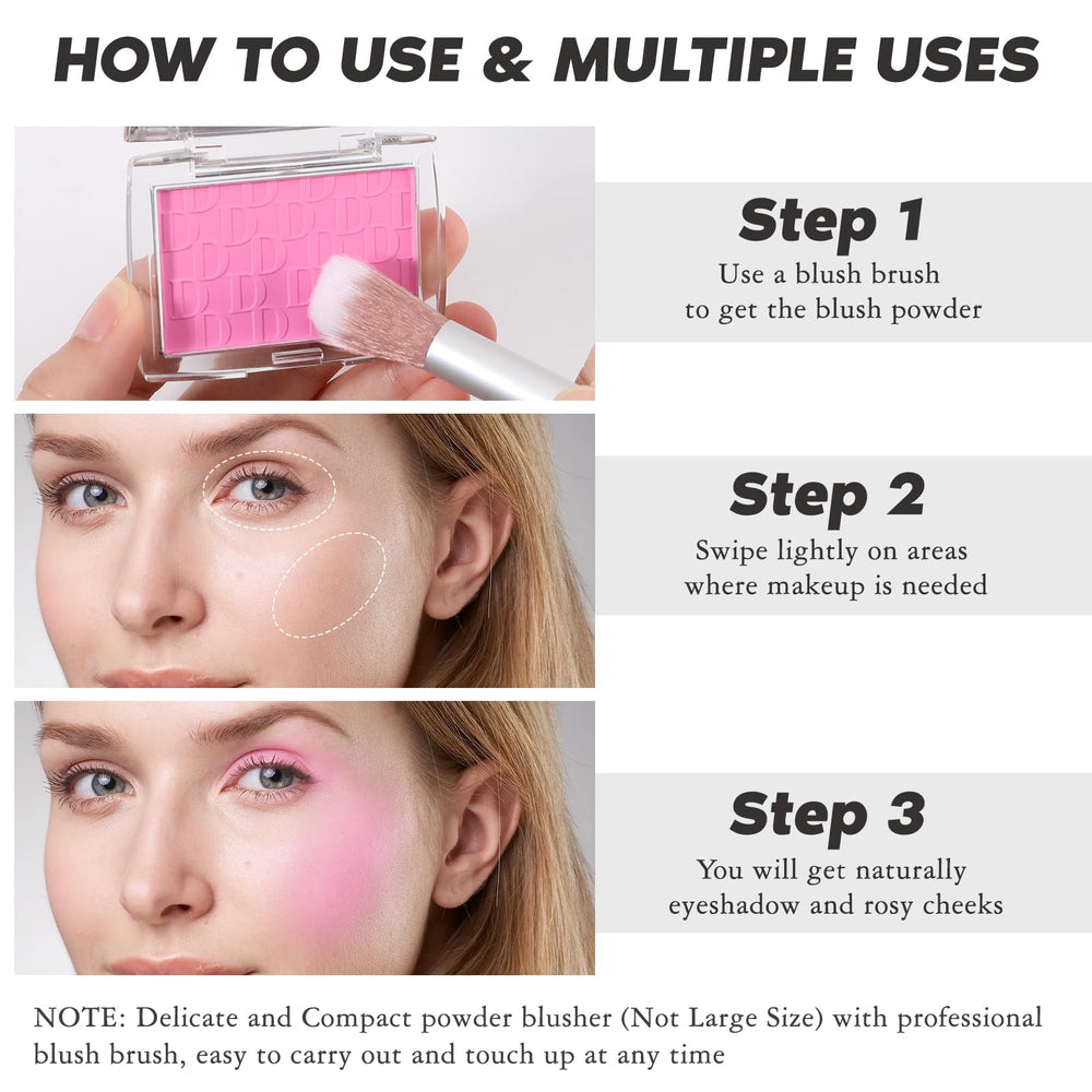 LYBHDAFA compact beside lipstick demonstrating compact's small travel size