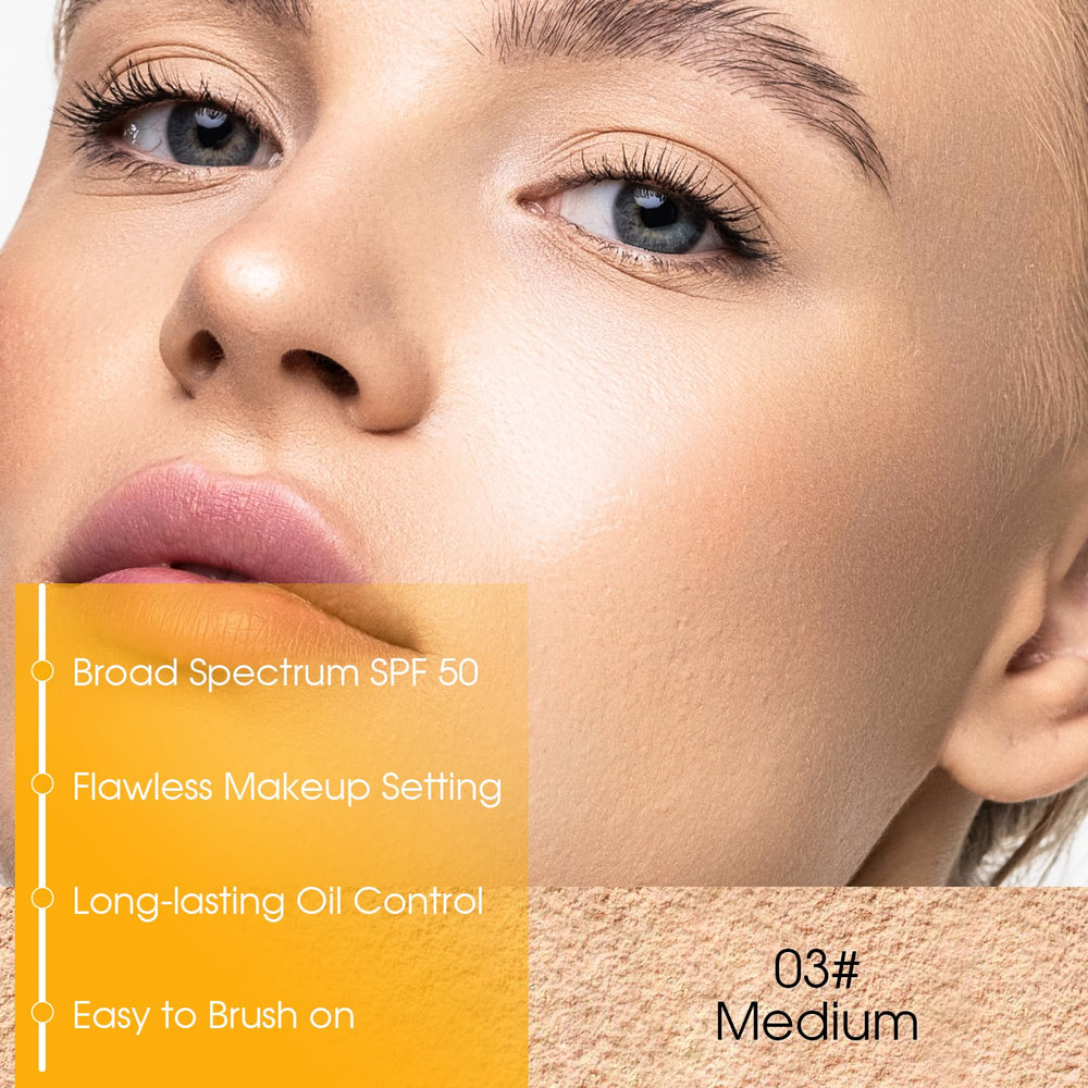 LYBHDAFA being applied to face with brush for quick makeup setting and sun protection