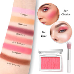 LYBHDAFA model applying blush to cheek for natural flushed look