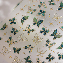 LYLYNB finished manicure lifestyle shot showing butterflies for elegant everyday wear