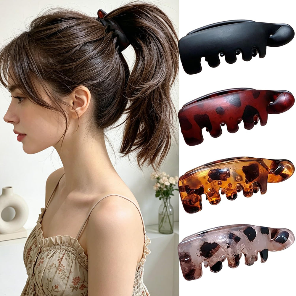 LYLYNB front view of matte banana clips showing compact vintage design and reliable hold