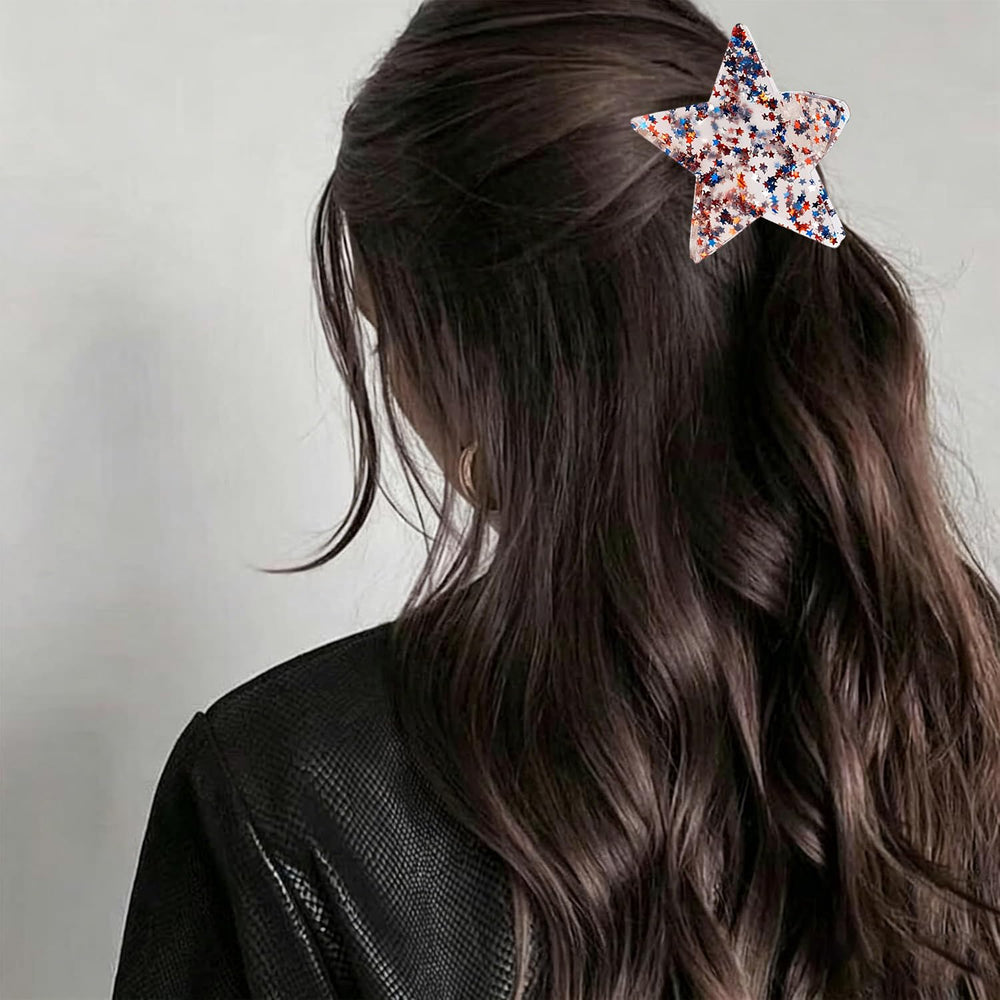LYLYNB three star clips flatlay showing red white blue arrangement for coordinated outfits