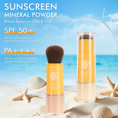LYRADEW label showing SPF 50 marking and clear sun protection benefit