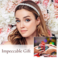 LYroo headband on model illustrating secure, attractive everyday wear