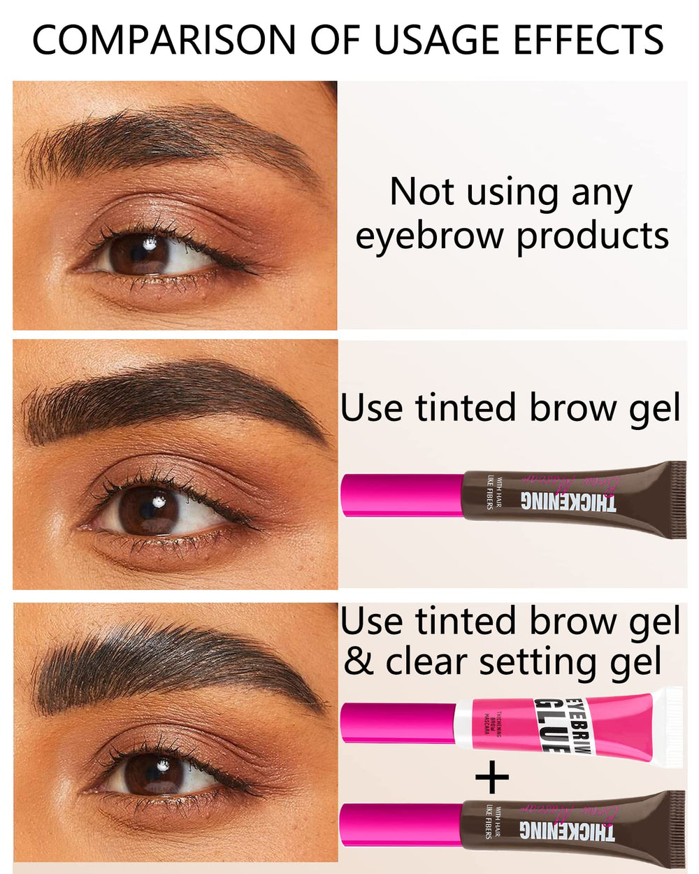 LYSdefeu before and after brow comparison showing fuller natural look