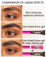 LYSdefeu before and after brow comparison showing fuller natural look