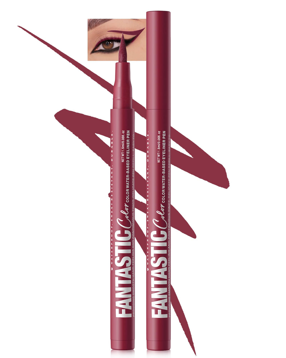 LYSdefeu burgundy front view showing pen and color for bold looks