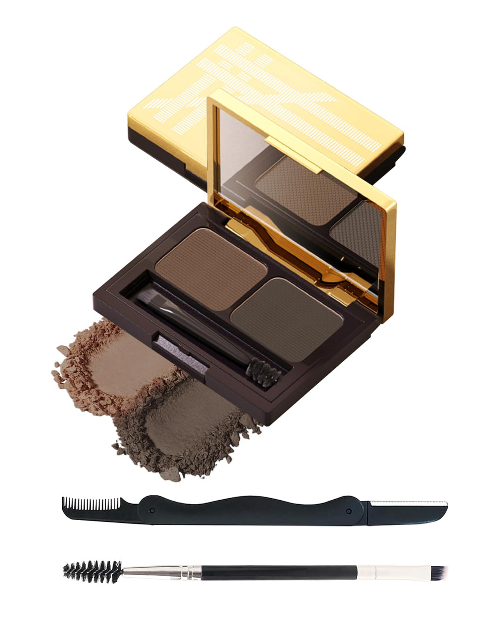 LYSdefeu compact front packaging showing two-tone palette and mirror, ideal for travel