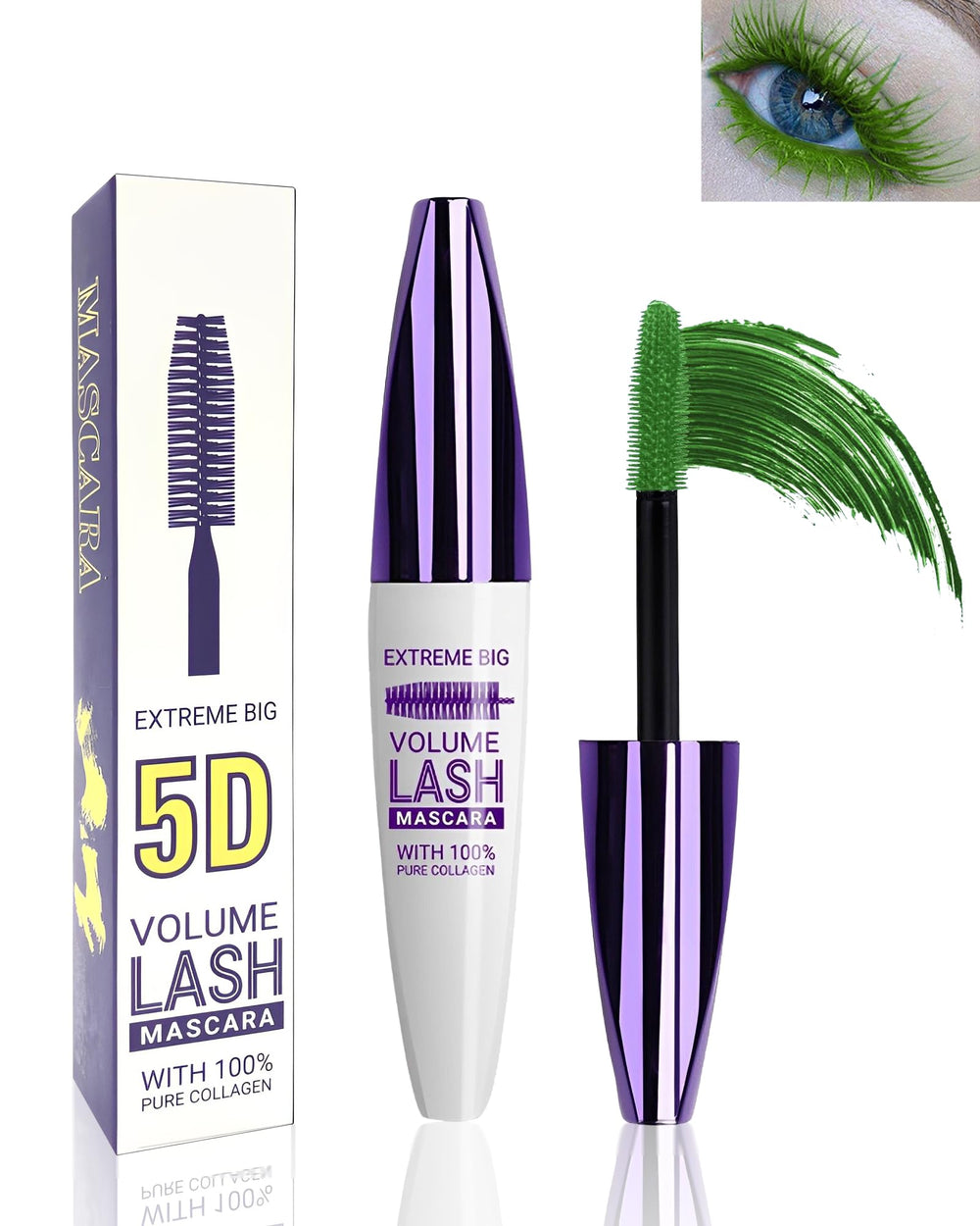 LYSdefeu green mascara tube front for bold, long-lasting color