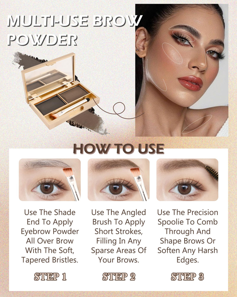 LYSdefeu in-use application demo on eyebrow demonstrating quick tinting benefit