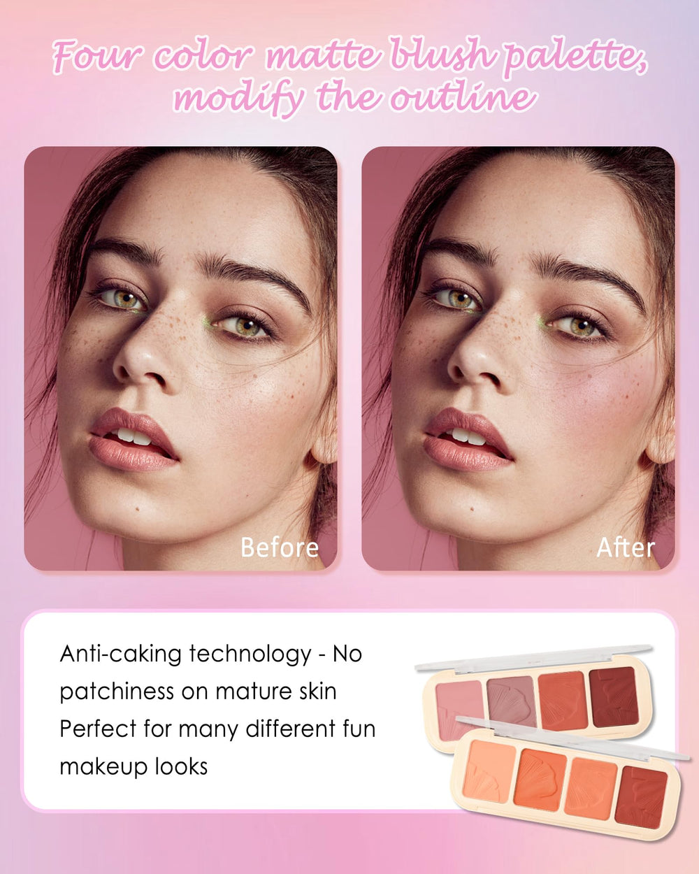 LYSdefeu in use cheek application showing natural color payoff and long-wear finish