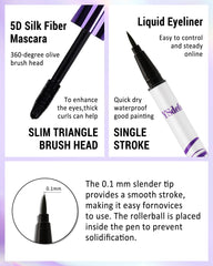 LYSdefeu mascara and eyeliner swatches showing texture and rich pigmentation benefit