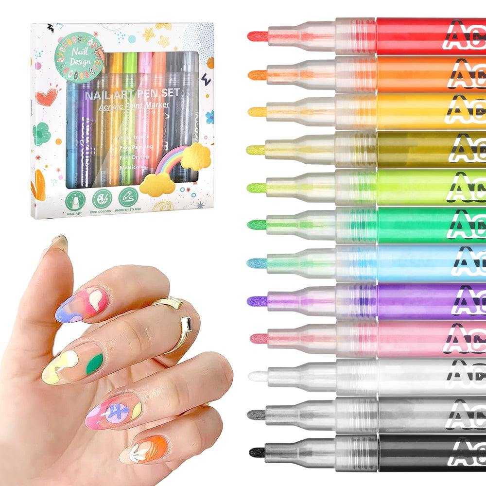 LZXLUKGIR front packaging showing 12 colorful nail pens and kit benefits