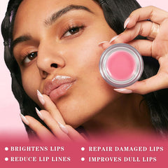 LZXLUKGIR applying strawberry lip mask before bed for overnight repair