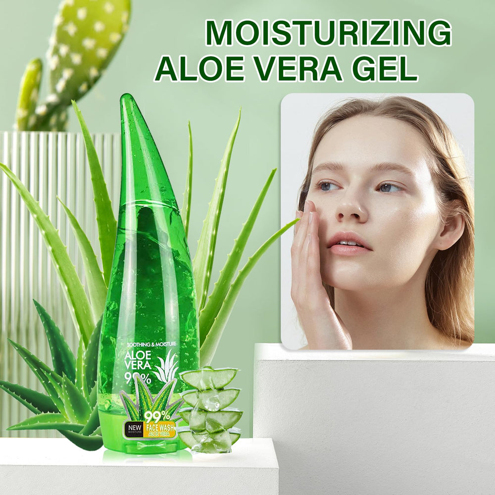 LZYLLS clear aloe gel texture close-up highlighting fast absorption benefits