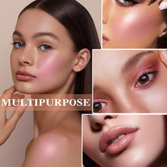 LZYLLS applied on cheeks illustrating natural flushed color and long-wear benefit