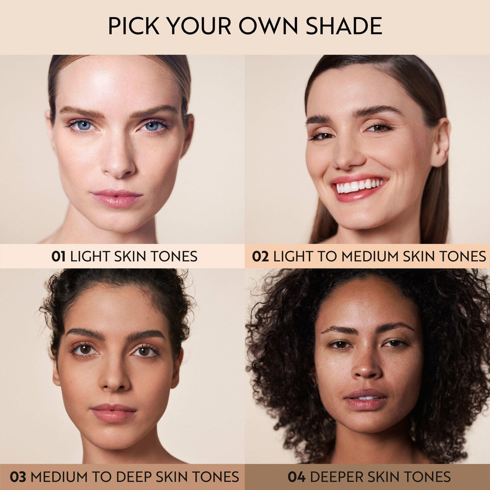 M. Asam shade range display illustrating Summer Teint matching medium tones