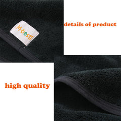 M-bestl model wearing the towel wrap to show hands-free drying benefit