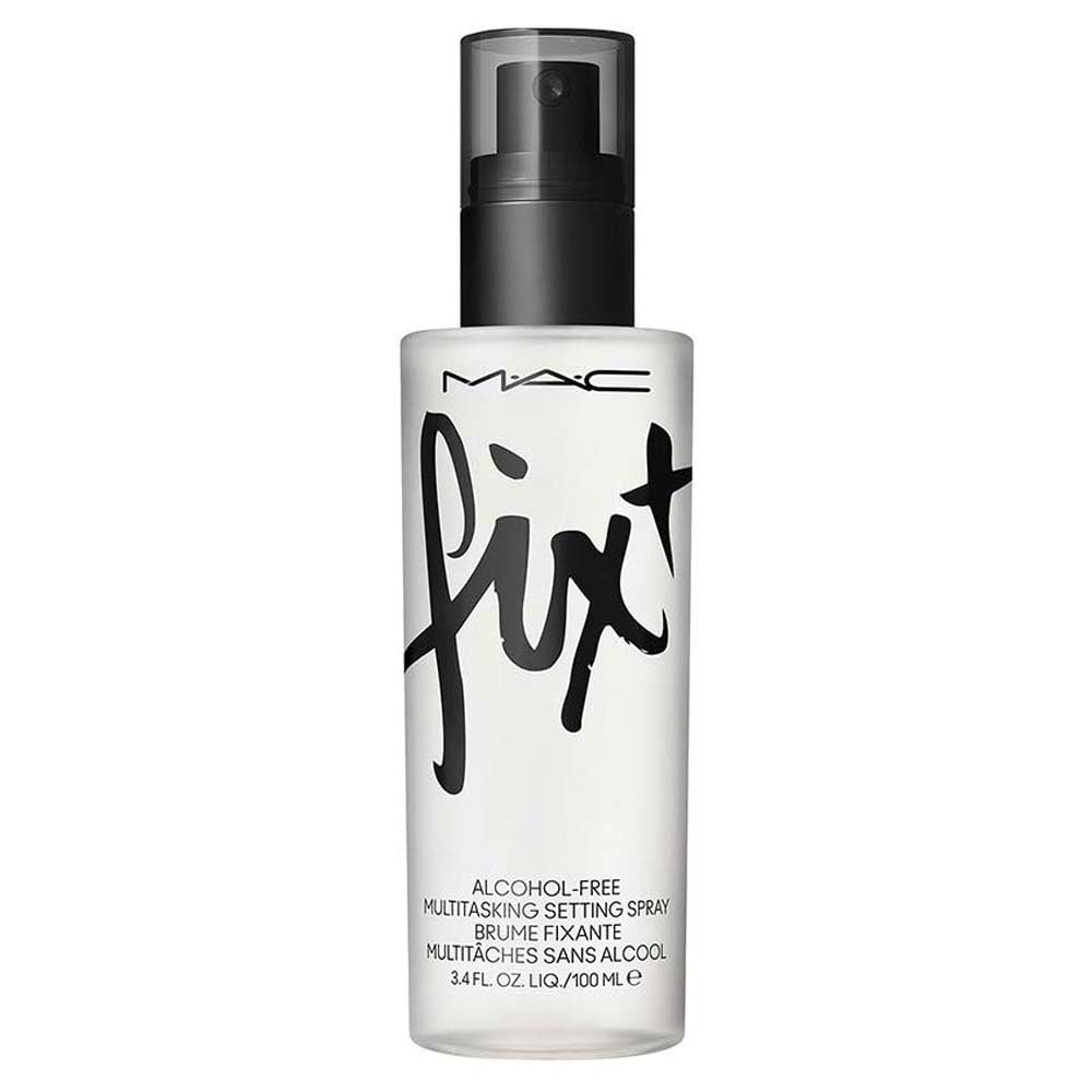 MAC Fixt ORIGINAL bottle next to ruler showing 100 ml travel-friendly size