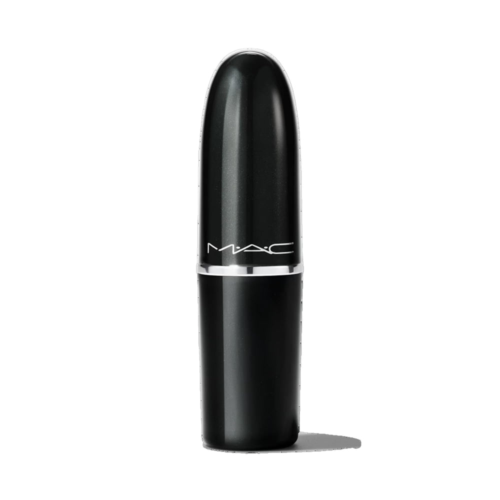 MAC Lustre Hug Me open bullet revealing flesh-pink shade and easy application