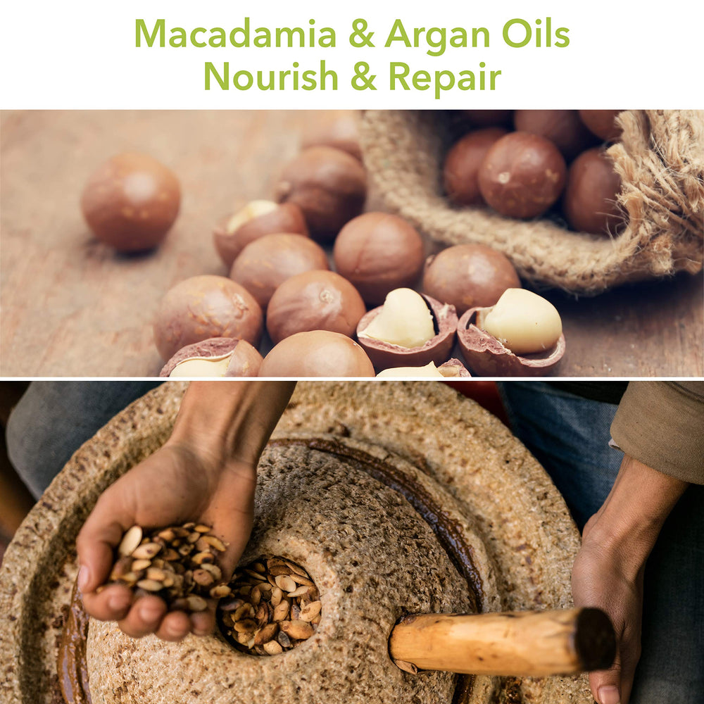 Macadamia Natural Oil masque on hands demonstrating easy application and nourishment