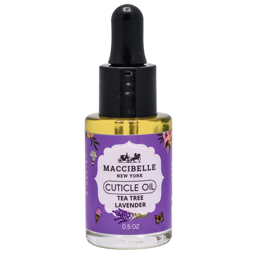 Maccibelle front packaging showing 0.5 oz bottle and label, highlights portability