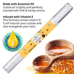Maccibelle cuticle oil pen tip closeup for precise application and controlled dispensing benefit