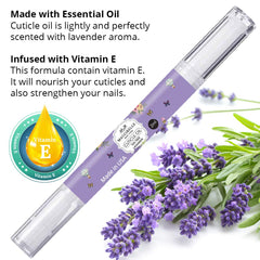 Maccibelle pen in hand applying oil to cuticle for controlled treatment
