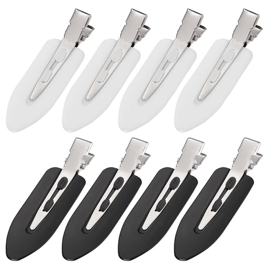 MADHOLLY front view of 8 hair clips showing black and white set, neat organization benefit