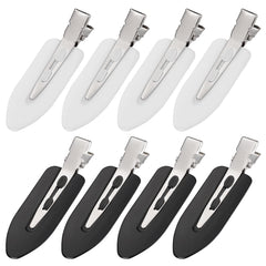 MADHOLLY front view of 8 hair clips showing black and white set, neat organization benefit