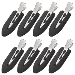 MADHOLLY front view of eight black no-bend hair clips showing compact design and set