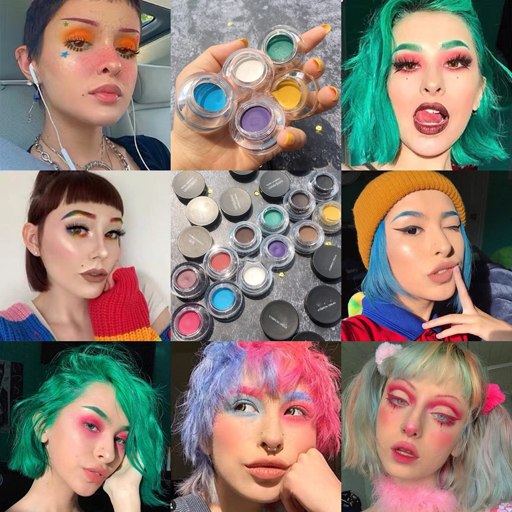 MAEPEOR model applying purple pomade for cosplay showing vibrant color payoff benefit
