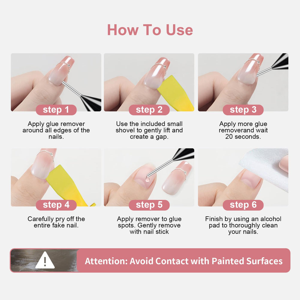 MAGIC ARMOR before and after press-on removal showing clean, residue-free nails