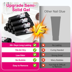 MAGIC ARMOR glue semi-solid texture on surface showing quick-dry consistency benefit