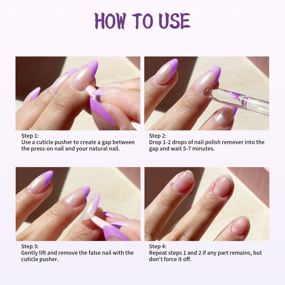 MAGIC ARMOR removed press-ons on pad demonstrating reusable nails