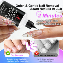 MAGIC ARMOR two remover bottles and removal tool displayed for safer nail removal